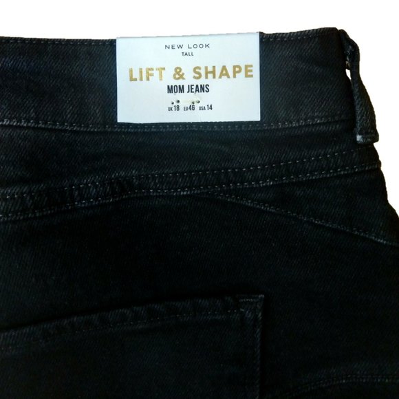 NEW LOOK LIFT & SHAPE HIGH WAIST MOM JEANS, BLACK - Picture 5 of 7